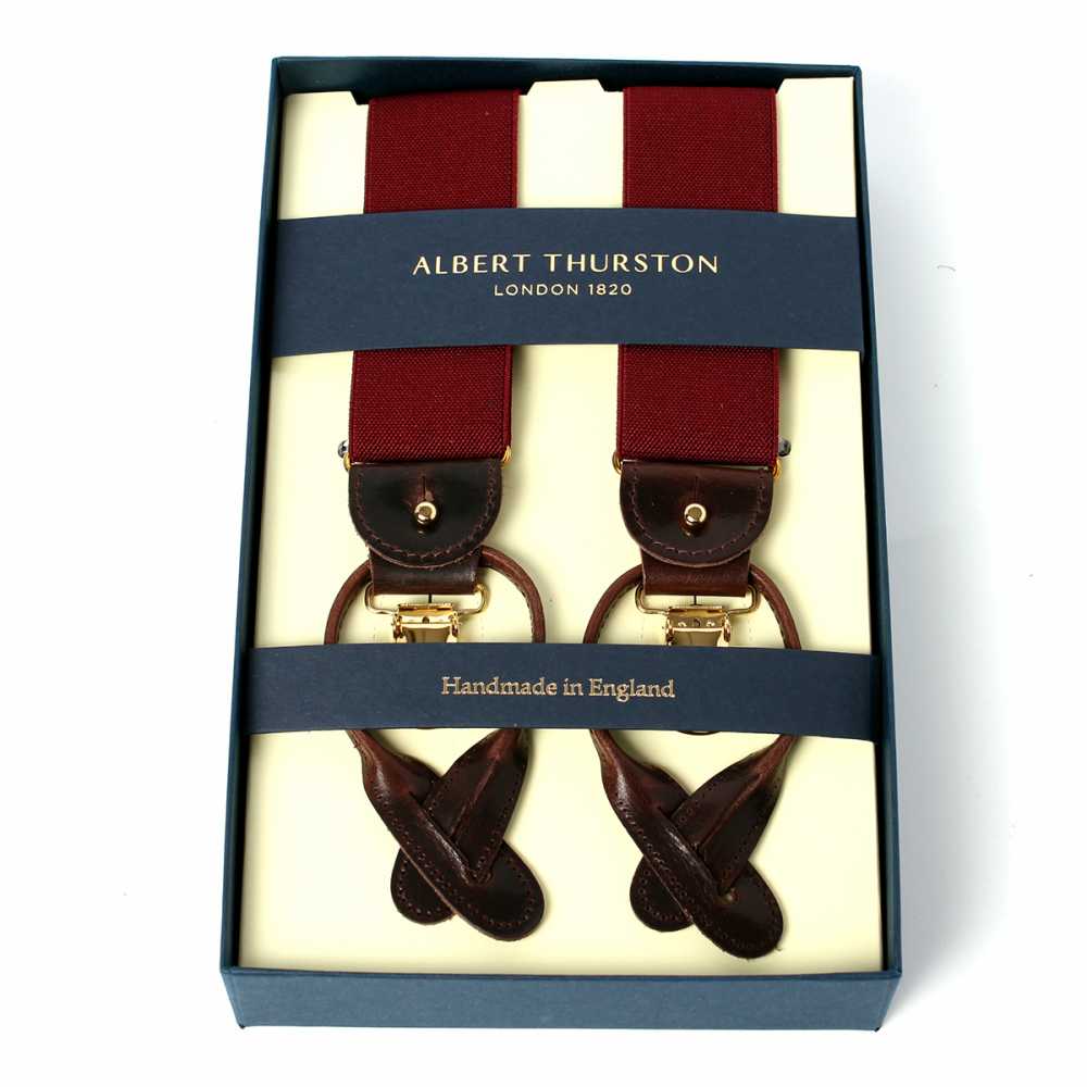 ALBERT THURSTON（アルバートサーストン） サスペンダー ワイン 無地